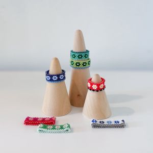 Beaded Floral Rings